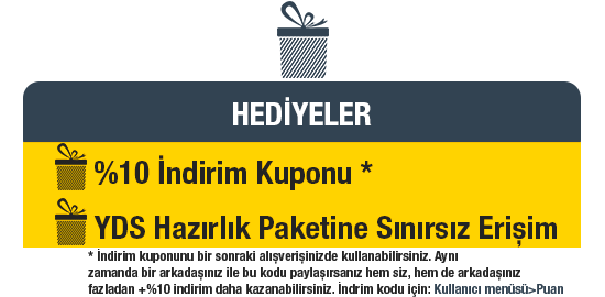 YDS Dersleri Hediyeleri, %10 İndirim Kodu ve YDS Paketine Ücretsiz Erişim